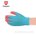 Hespax Anti-Slip Gardening Arruge de látex Guantes